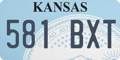 KS license plate 581BXT