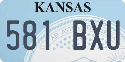KS license plate 581BXU