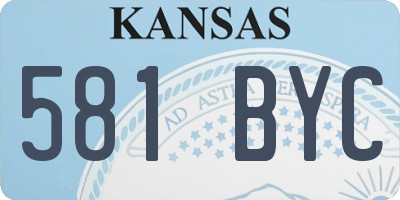 KS license plate 581BYC