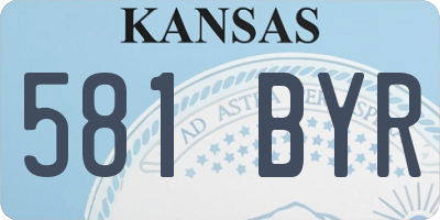 KS license plate 581BYR