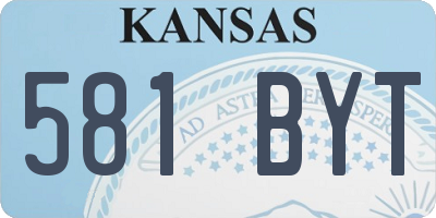 KS license plate 581BYT