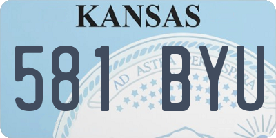 KS license plate 581BYU