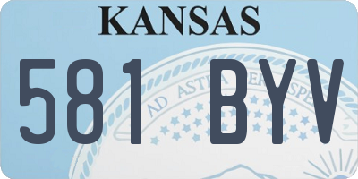 KS license plate 581BYV
