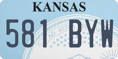 KS license plate 581BYW