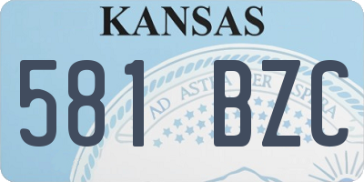 KS license plate 581BZC