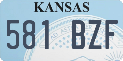 KS license plate 581BZF