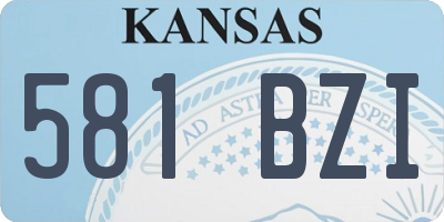 KS license plate 581BZI