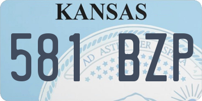 KS license plate 581BZP