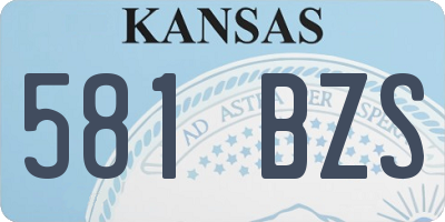 KS license plate 581BZS
