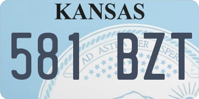 KS license plate 581BZT