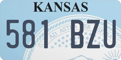 KS license plate 581BZU