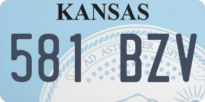 KS license plate 581BZV