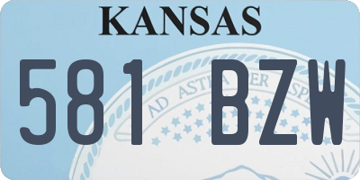 KS license plate 581BZW