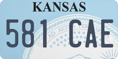 KS license plate 581CAE