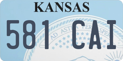 KS license plate 581CAI