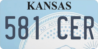 KS license plate 581CER