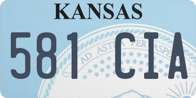 KS license plate 581CIA