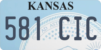 KS license plate 581CIC