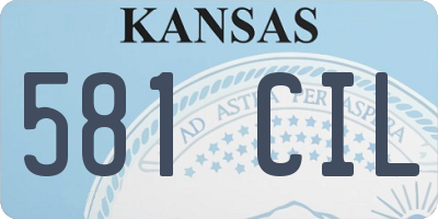 KS license plate 581CIL