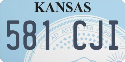 KS license plate 581CJI