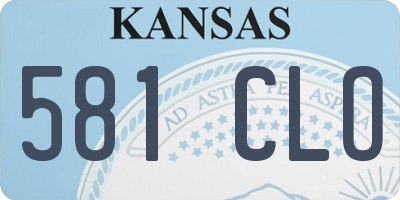 KS license plate 581CLO
