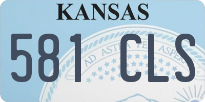 KS license plate 581CLS