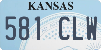 KS license plate 581CLW