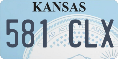 KS license plate 581CLX