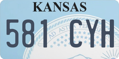 KS license plate 581CYH