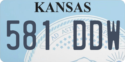 KS license plate 581DDW