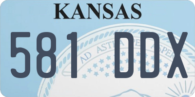 KS license plate 581DDX