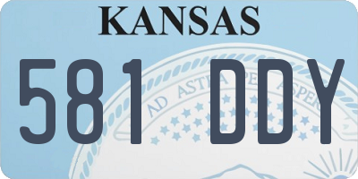 KS license plate 581DDY