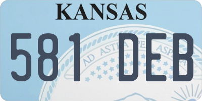 KS license plate 581DEB