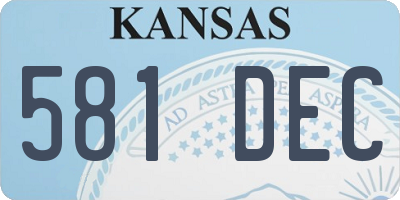 KS license plate 581DEC