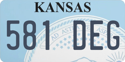 KS license plate 581DEG