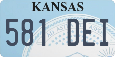 KS license plate 581DEI