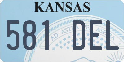 KS license plate 581DEL