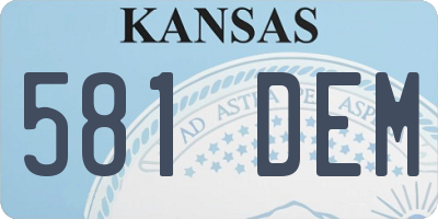 KS license plate 581DEM