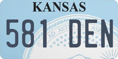 KS license plate 581DEN