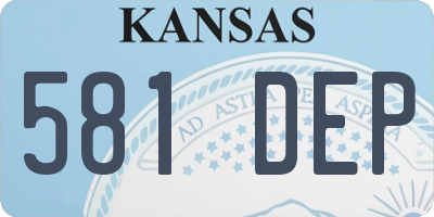 KS license plate 581DEP