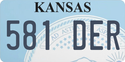KS license plate 581DER