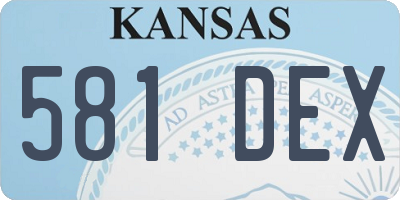 KS license plate 581DEX