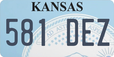 KS license plate 581DEZ