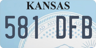 KS license plate 581DFB