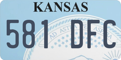 KS license plate 581DFC