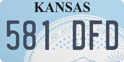 KS license plate 581DFD