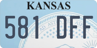 KS license plate 581DFF