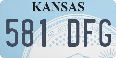 KS license plate 581DFG
