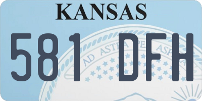 KS license plate 581DFH