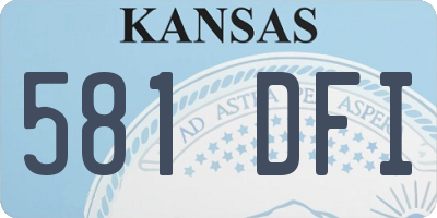 KS license plate 581DFI